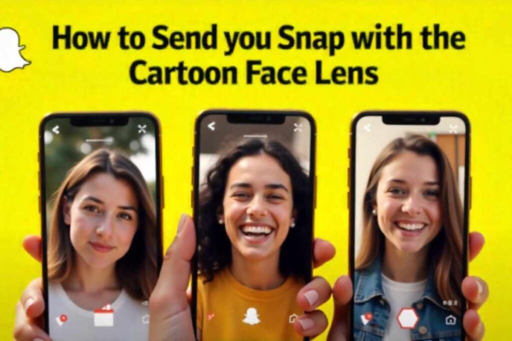 Can you send a snap with the cartoon face lens?