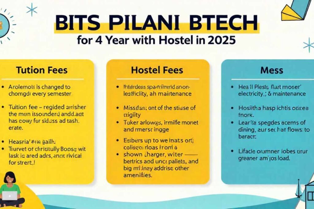 Bits pilani total fees for 4 years btech with hostel