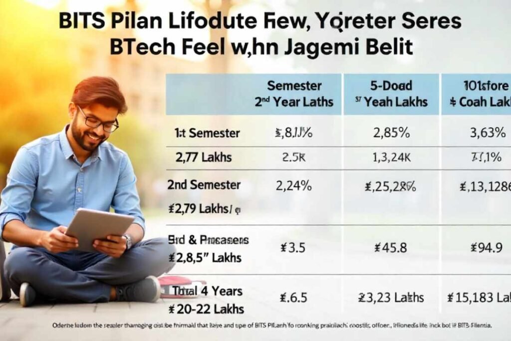 Bits pilani total fees for 4 years btech with hostel